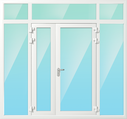 Алюминиевая противопожарная перегородка с полуторной дверью и верхней вставкой EIW-60 Алюминиевая противопожарная перегородка с полуторной дверью и верхней вставкой EIW-60