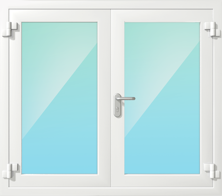 Двустворчатое алюминиевое прямоугольное окно с ручкой EIW-60 Двустворчатое алюминиевое прямоугольное окно с ручкой EIW-60