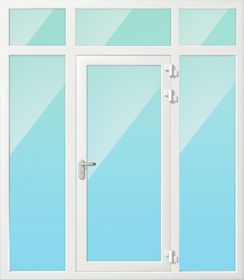 Алюминиевая противопожарная перегородка с однопольной дверью и верхней вставкой EIW-60 Алюминиевая противопожарная перегородка с однопольной дверью и верхней вставкой EIW-60