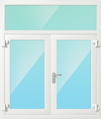 Двустворчатое алюминиевое прямоугольное окно с ручкой и верхней вставкой EIW-60 Двустворчатое алюминиевое прямоугольное окно с ручкой и верхней вставкой EIW-60