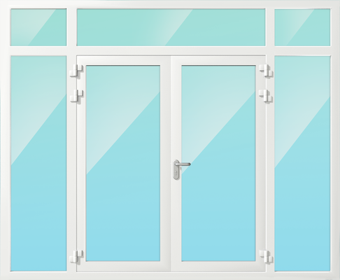 Алюминиевая противопожарная перегородка с двупольной дверью и верхней вставкой EIW-60 Алюминиевая противопожарная перегородка с двупольной дверью и верхней вставкой EIW-60